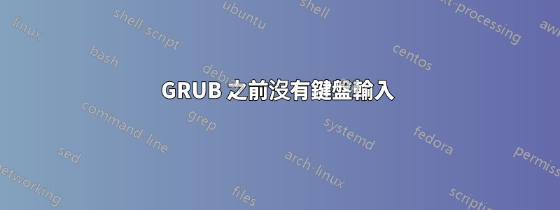GRUB 之前沒有鍵盤輸入