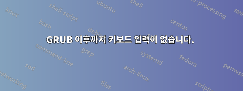 GRUB 이후까지 키보드 입력이 없습니다.