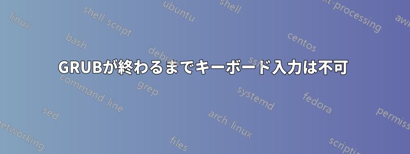 GRUBが終わるまでキーボード入力は不可