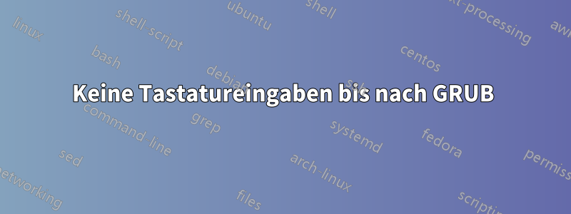 Keine Tastatureingaben bis nach GRUB