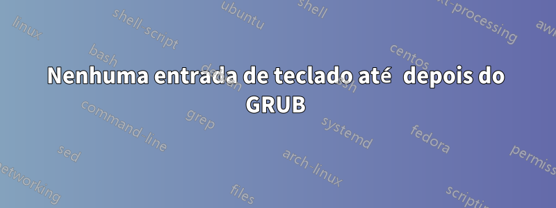 Nenhuma entrada de teclado até depois do GRUB