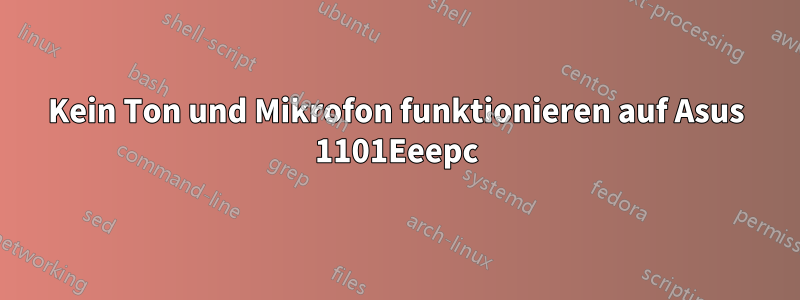 Kein Ton und Mikrofon funktionieren auf Asus 1101Eeepc