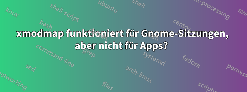 xmodmap funktioniert für Gnome-Sitzungen, aber nicht für Apps? 