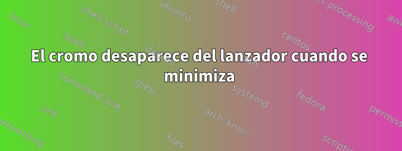 El cromo desaparece del lanzador cuando se minimiza