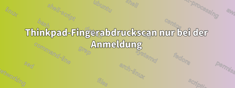 Thinkpad-Fingerabdruckscan nur bei der Anmeldung