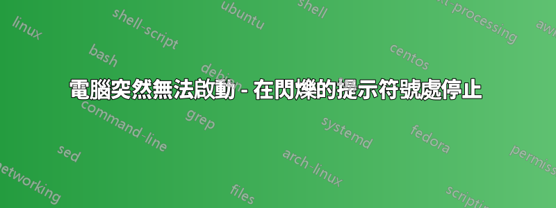 電腦突然無法啟動 - 在閃爍的提示符號處停止