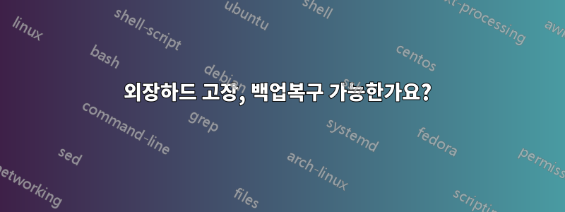 외장하드 고장, 백업복구 가능한가요? 