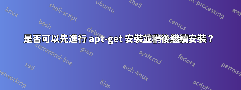 是否可以先進行 apt-get 安裝並稍後繼續安裝？