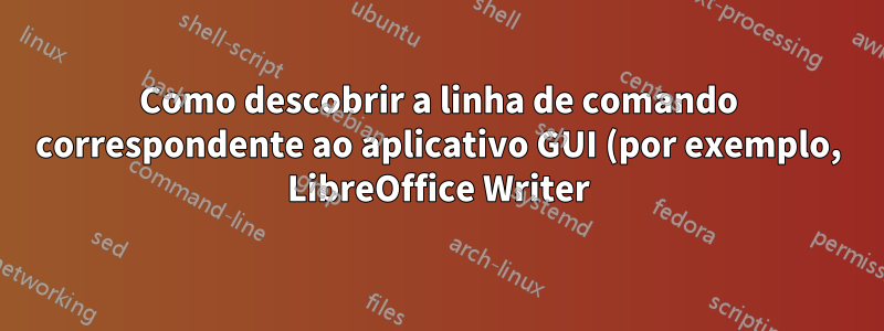 Como descobrir a linha de comando correspondente ao aplicativo GUI (por exemplo, LibreOffice Writer)?