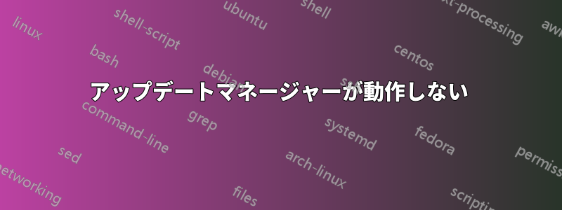 アップデートマネージャーが動作しない