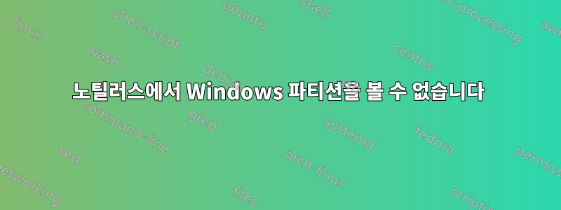 노틸러스에서 Windows 파티션을 볼 수 없습니다