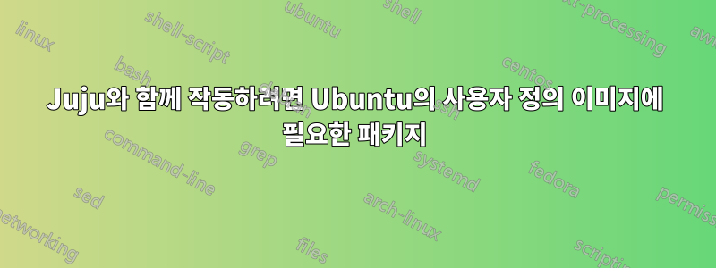 Juju와 함께 작동하려면 Ubuntu의 사용자 정의 이미지에 필요한 패키지