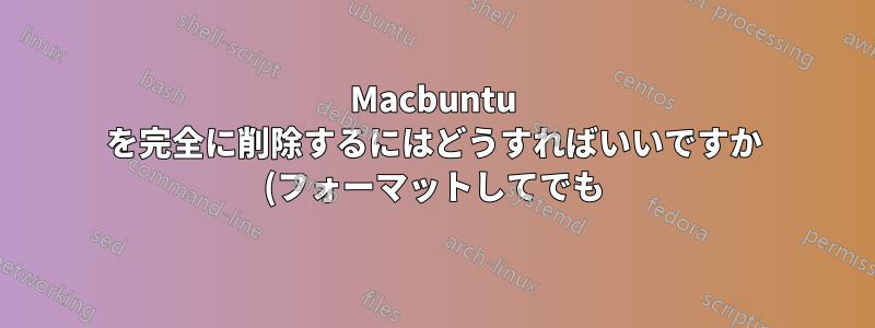 Macbuntu を完全に削除するにはどうすればいいですか (フォーマットしてでも)?