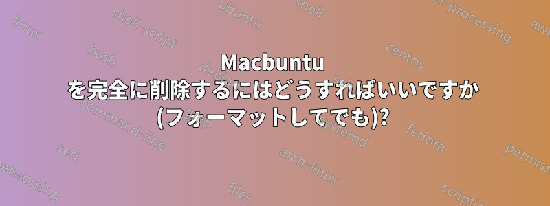 Macbuntu を完全に削除するにはどうすればいいですか (フォーマットしてでも)?