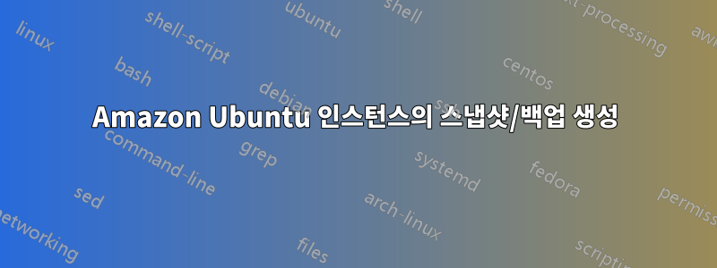 Amazon Ubuntu 인스턴스의 스냅샷/백업 생성