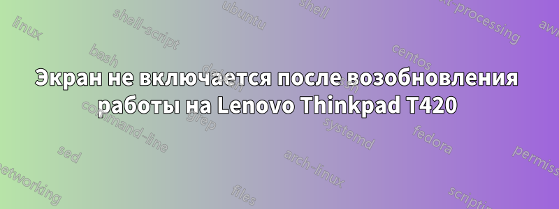 Экран не включается после возобновления работы на Lenovo Thinkpad T420