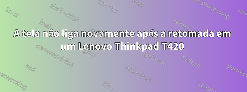 A tela não liga novamente após a retomada em um Lenovo Thinkpad T420