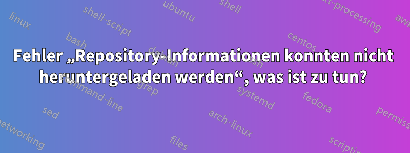 Fehler „Repository-Informationen konnten nicht heruntergeladen werden“, was ist zu tun?