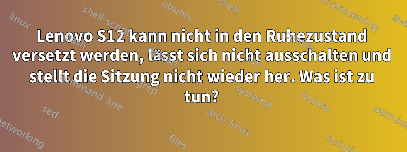 Lenovo S12 kann nicht in den Ruhezustand versetzt werden, lässt sich nicht ausschalten und stellt die Sitzung nicht wieder her. Was ist zu tun?