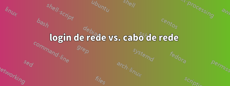 login de rede vs. cabo de rede