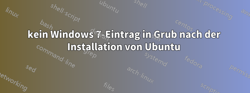 kein Windows 7-Eintrag in Grub nach der Installation von Ubuntu