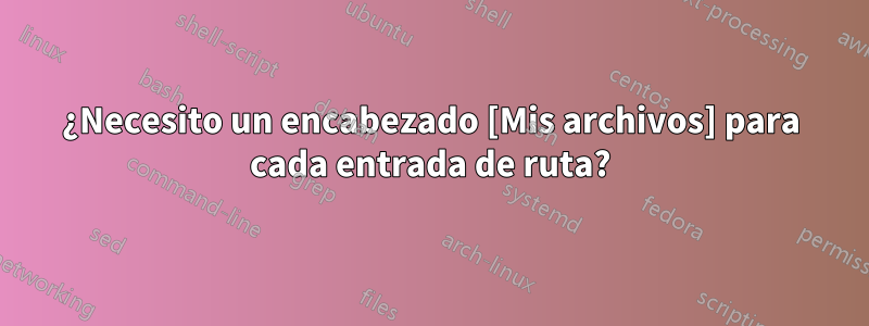 ¿Necesito un encabezado [Mis archivos] para cada entrada de ruta?