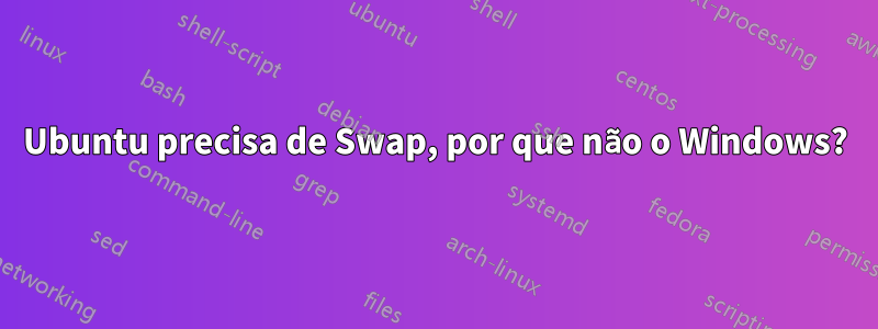 Ubuntu precisa de Swap, por que não o Windows?