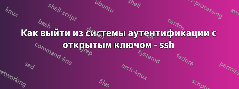 Как выйти из системы аутентификации с открытым ключом - ssh