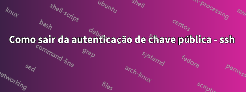 Como sair da autenticação de chave pública - ssh