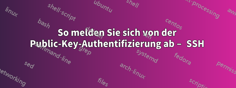 So melden Sie sich von der Public-Key-Authentifizierung ab – SSH