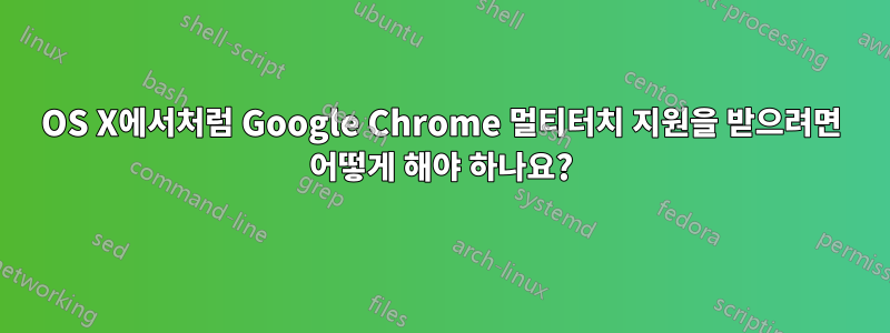 OS X에서처럼 Google Chrome 멀티터치 지원을 받으려면 어떻게 해야 하나요?