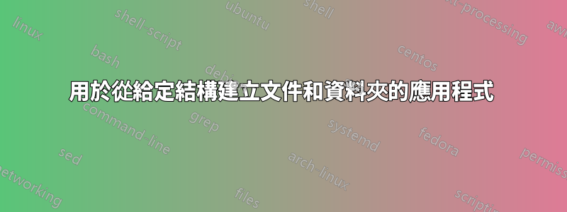 用於從給定結構建立文件和資料夾的應用程式