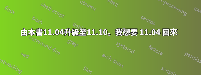 由本書11.04升級至11.10。我想要 11.04 回來 