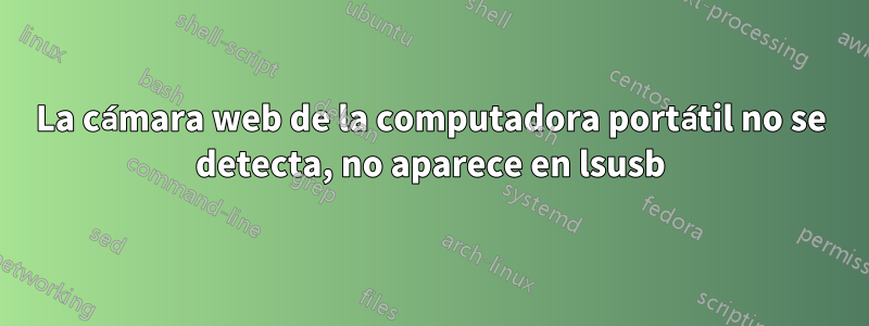 La cámara web de la computadora portátil no se detecta, no aparece en lsusb