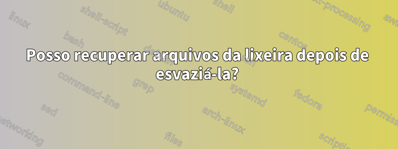 Posso recuperar arquivos da lixeira depois de esvaziá-la?