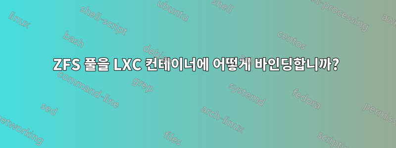 ZFS 풀을 LXC 컨테이너에 어떻게 바인딩합니까?