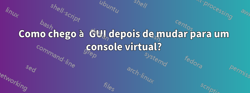 Como chego à GUI depois de mudar para um console virtual?