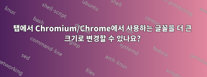 탭에서 Chromium/Chrome에서 사용하는 글꼴을 더 큰 크기로 변경할 수 있나요?