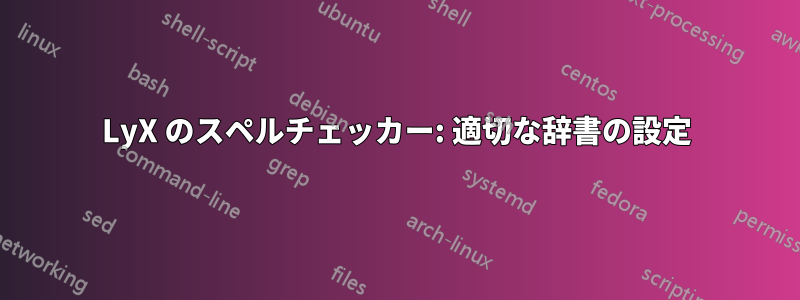 LyX のスペルチェッカー: 適切な辞書の設定