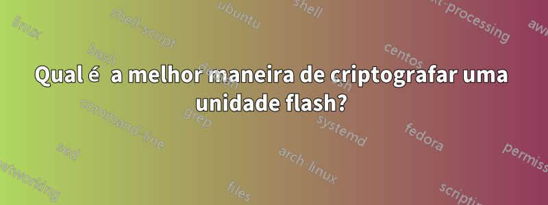 Qual é a melhor maneira de criptografar uma unidade flash?