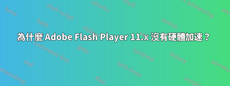 為什麼 Adob​​e Flash Player 11.x 沒有硬體加速？