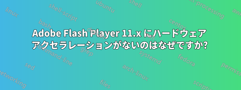 Adobe Flash Player 11.x にハードウェア アクセラレーションがないのはなぜですか?