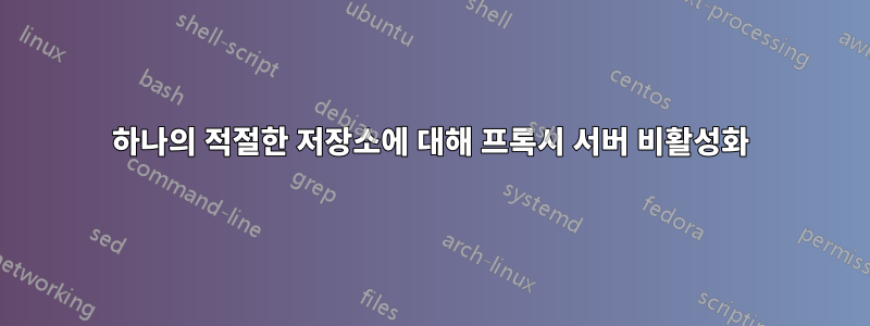 하나의 적절한 저장소에 대해 프록시 서버 비활성화