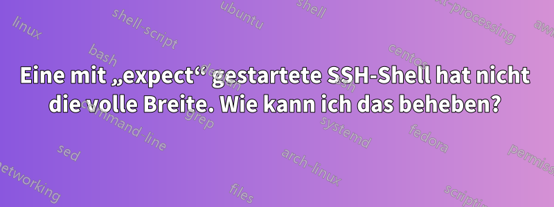 Eine mit „expect“ gestartete SSH-Shell hat nicht die volle Breite. Wie kann ich das beheben?