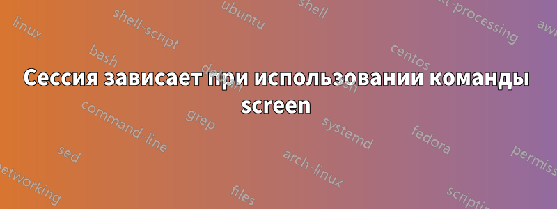 Сессия зависает при использовании команды screen