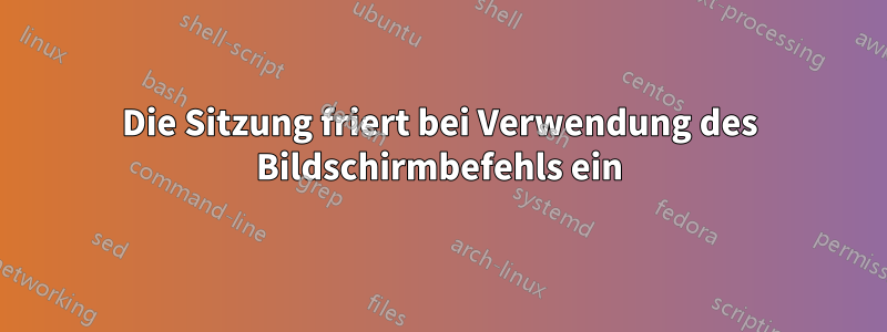 Die Sitzung friert bei Verwendung des Bildschirmbefehls ein