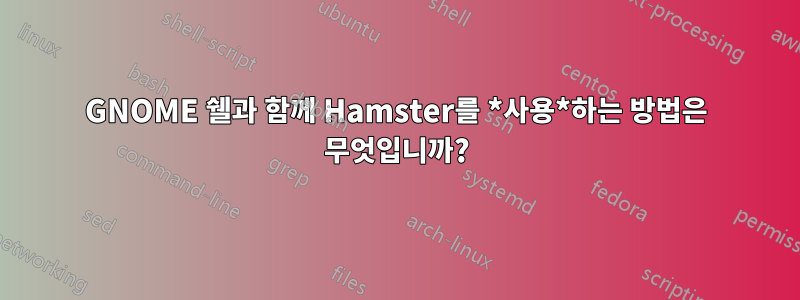 GNOME 쉘과 함께 Hamster를 *사용*하는 방법은 무엇입니까?