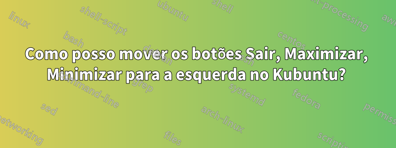 Como posso mover os botões Sair, Maximizar, Minimizar para a esquerda no Kubuntu?