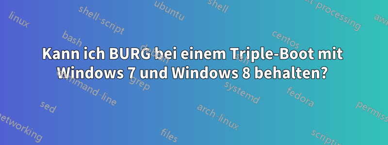 Kann ich BURG bei einem Triple-Boot mit Windows 7 und Windows 8 behalten?