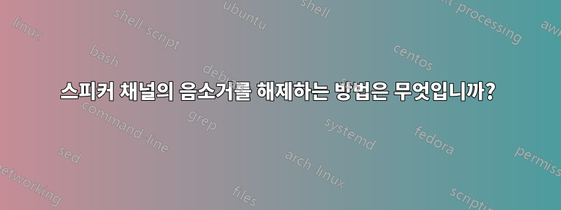 스피커 채널의 음소거를 해제하는 방법은 무엇입니까?